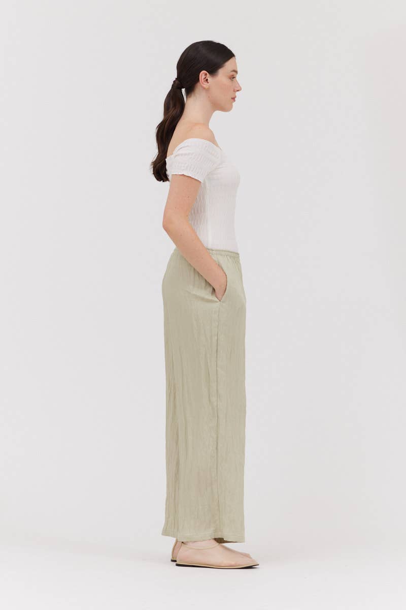 Pantaloni in tessuto stropicciato