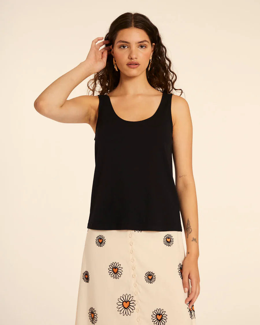Top canale nero con cinturino