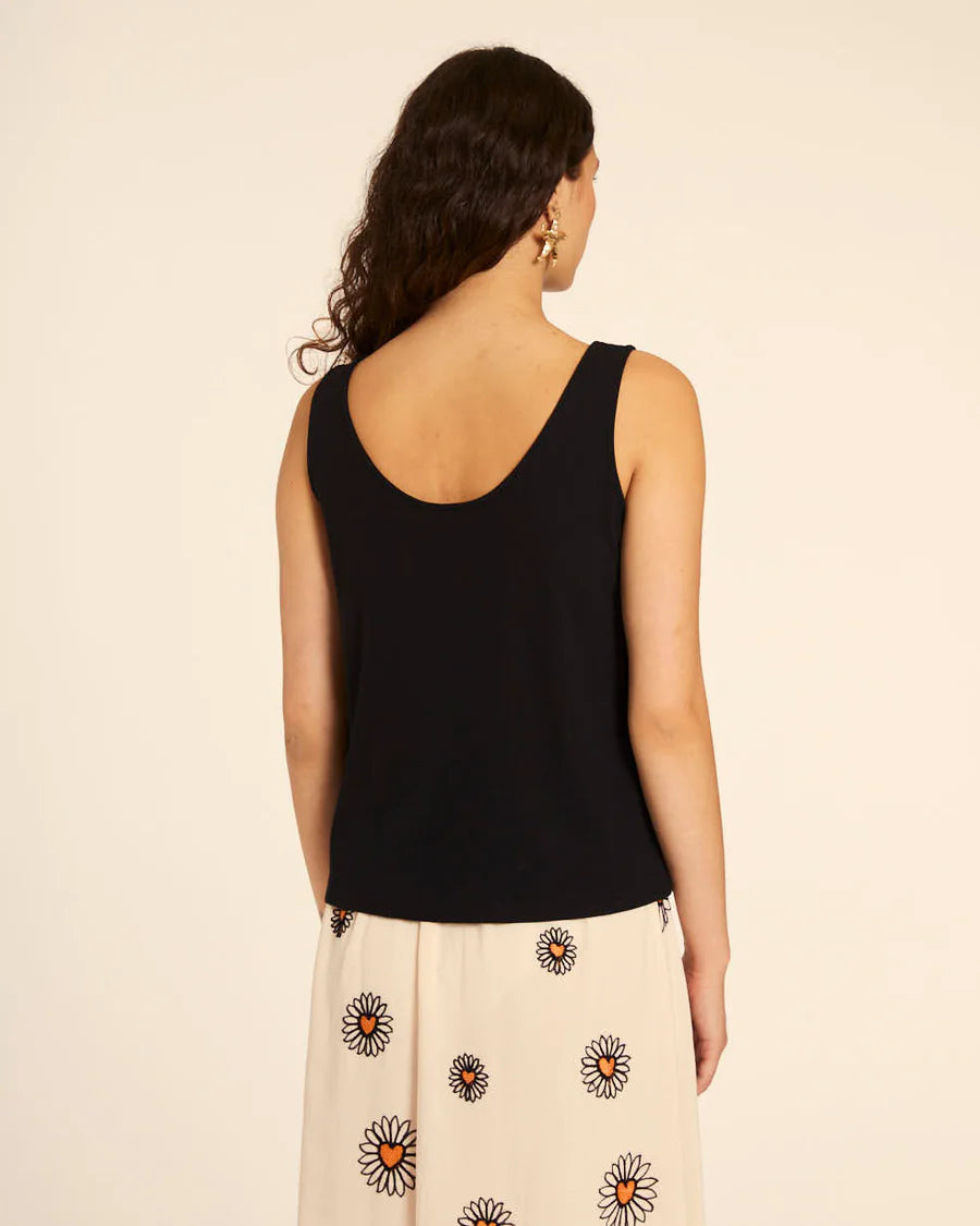 Top canale nero con cinturino