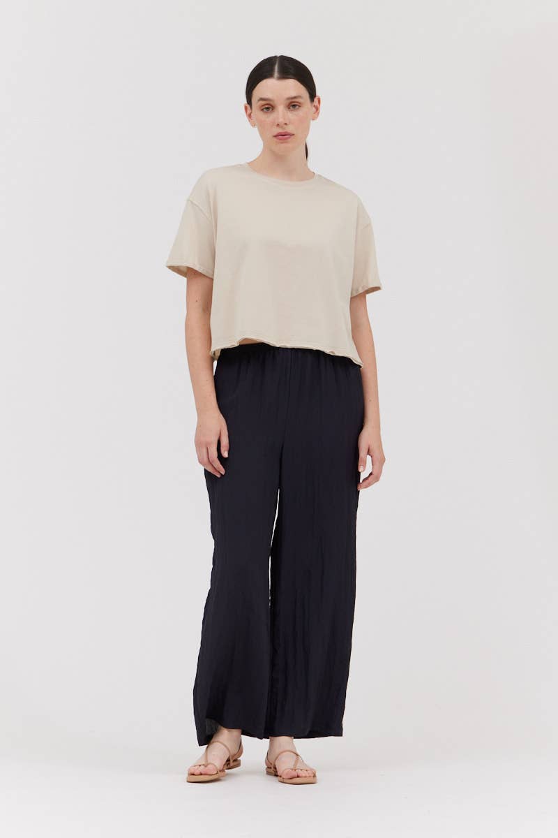 Pantaloni in tessuto stropicciato