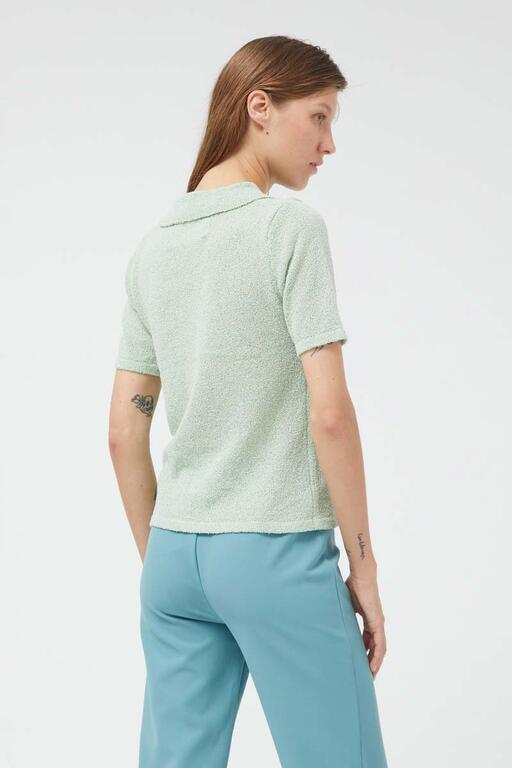 Maglia polo in filato verde chiaro