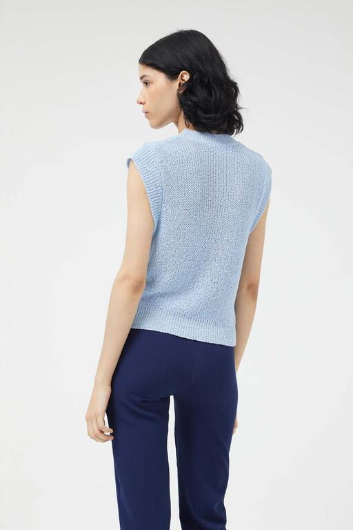 Top in filato light blue