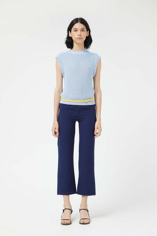 Top in filato light blue