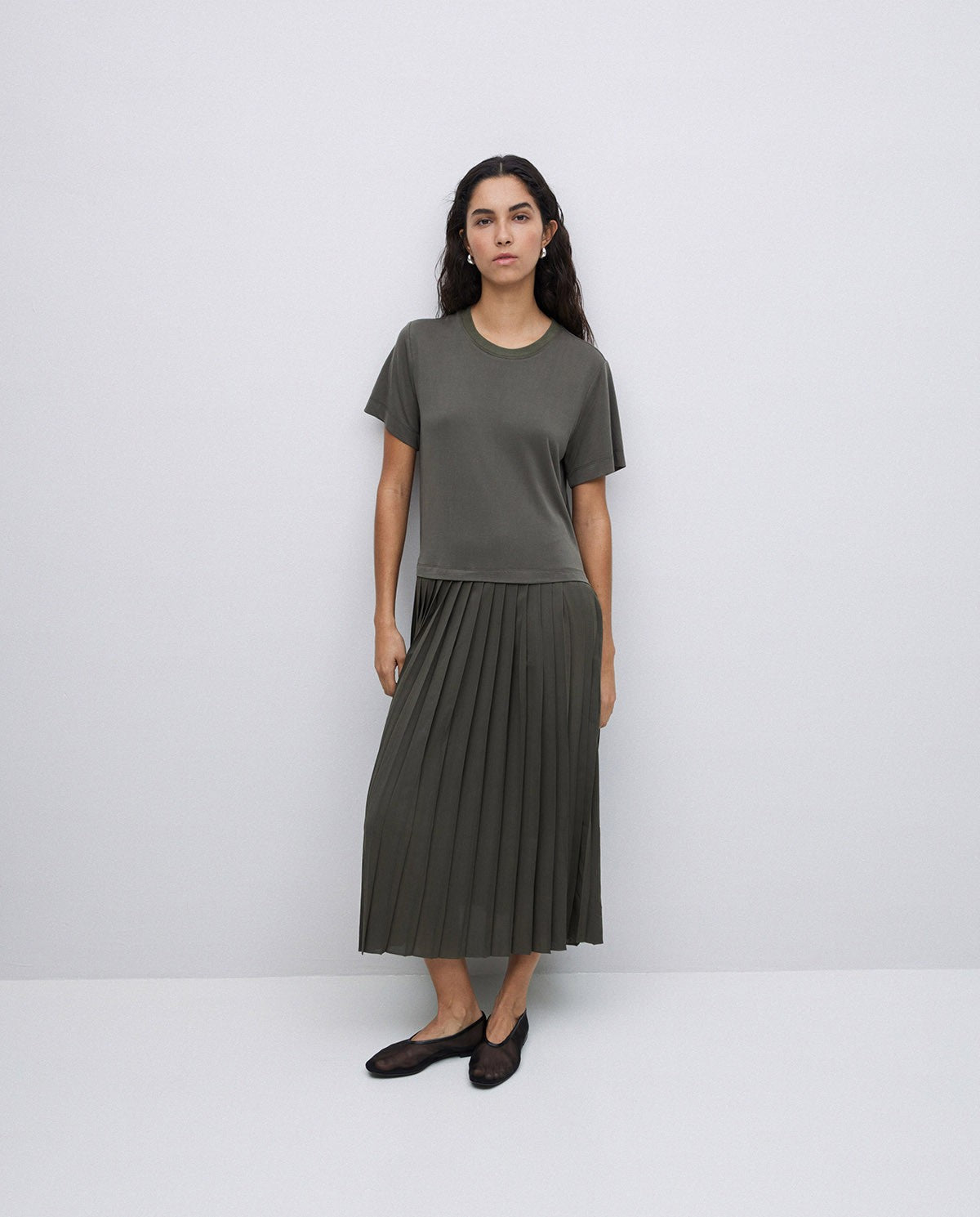Dress con gonnellone plissettato