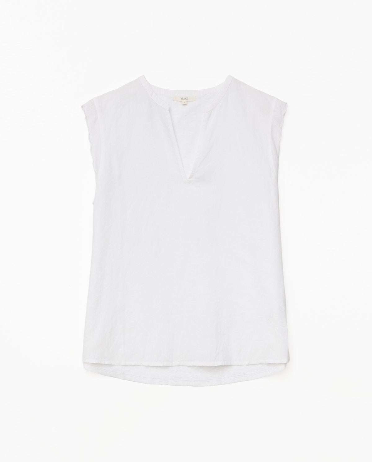 Top duo materiale con ricamo