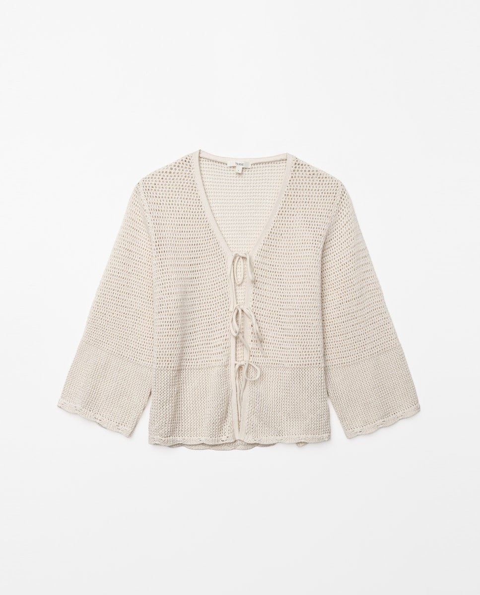 Open work cardigan traforato
