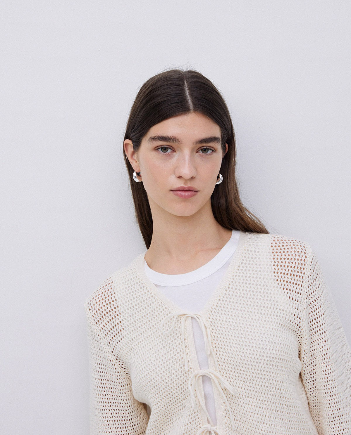 Open work cardigan traforato