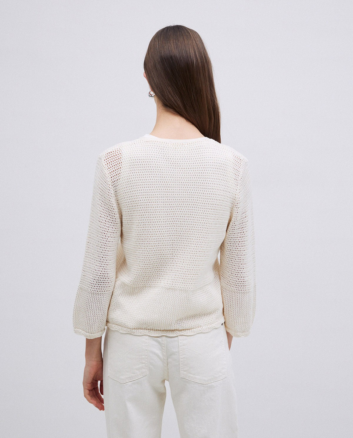 Open work cardigan traforato