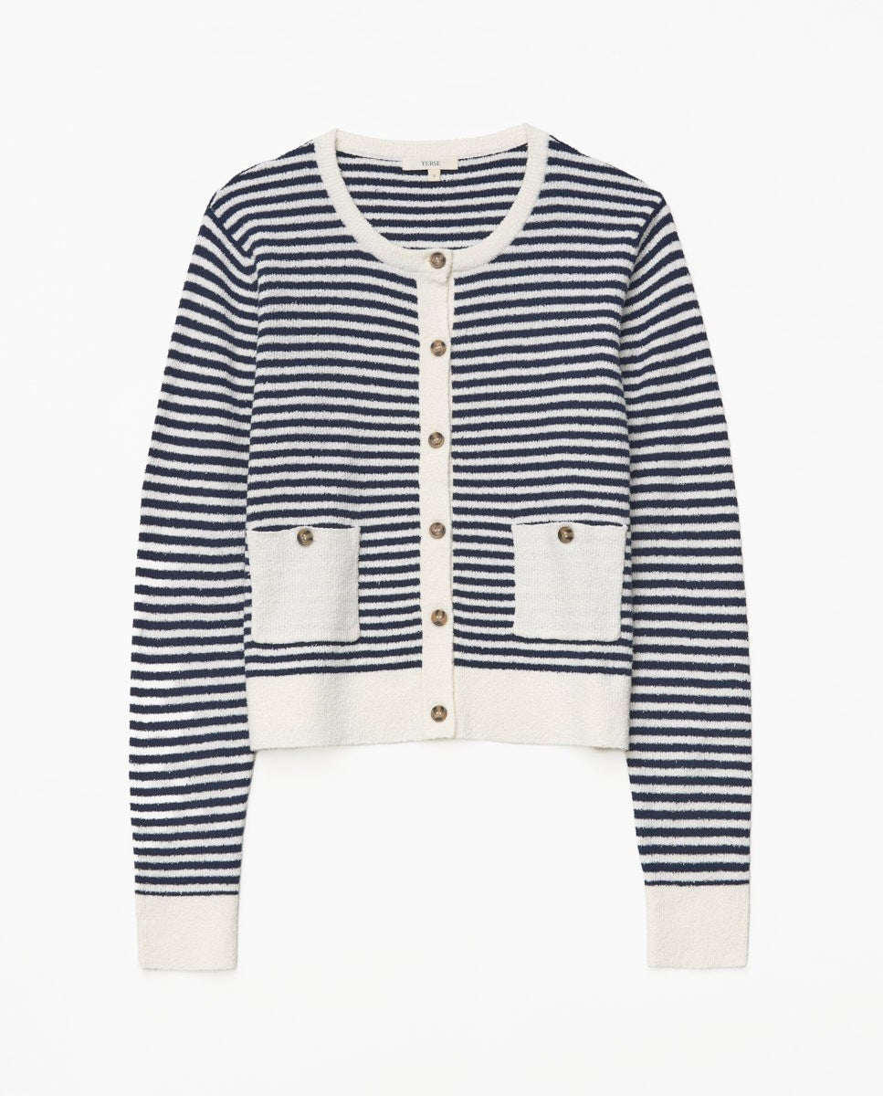Cardigan a righe in spugna
