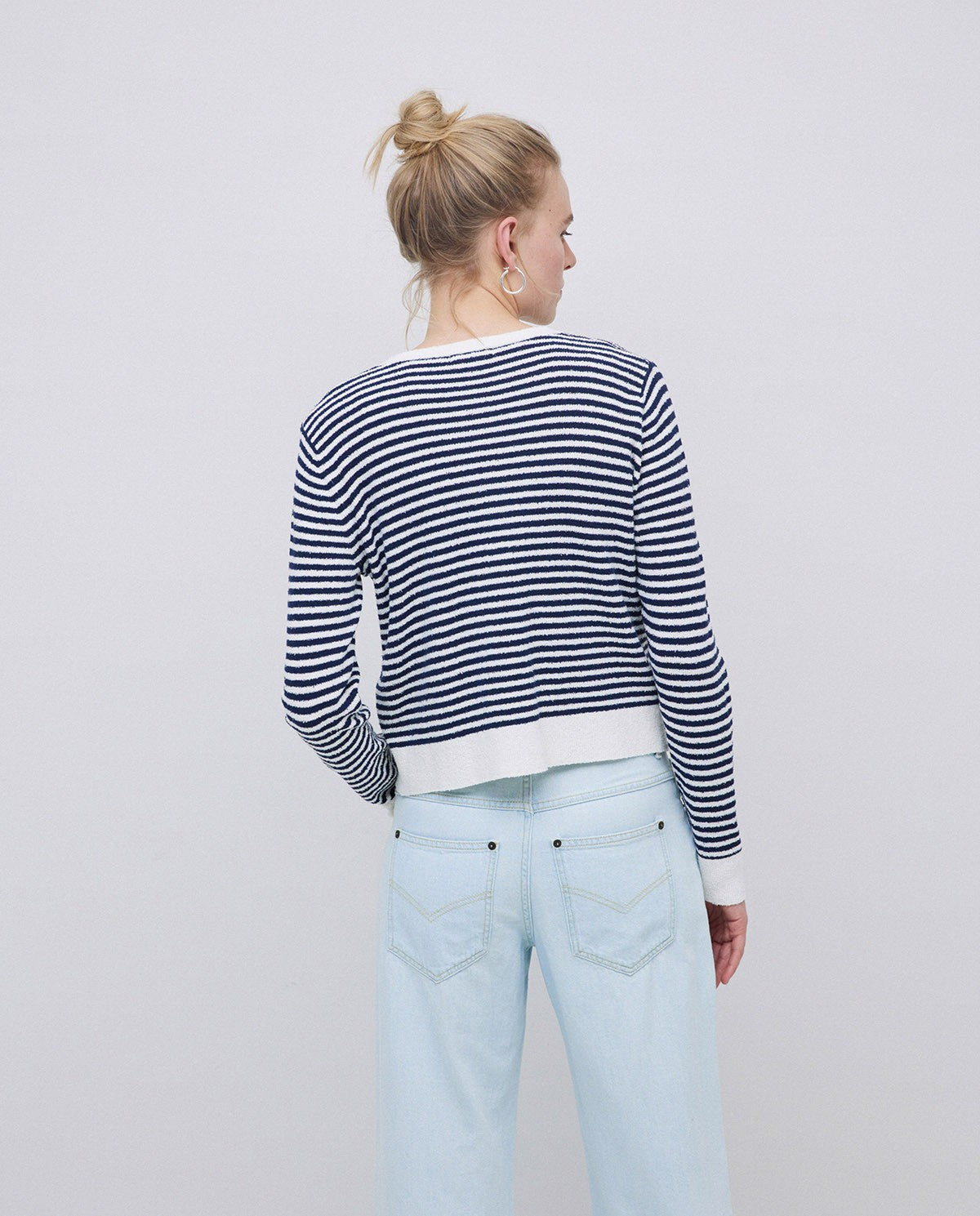 Cardigan a righe in spugna