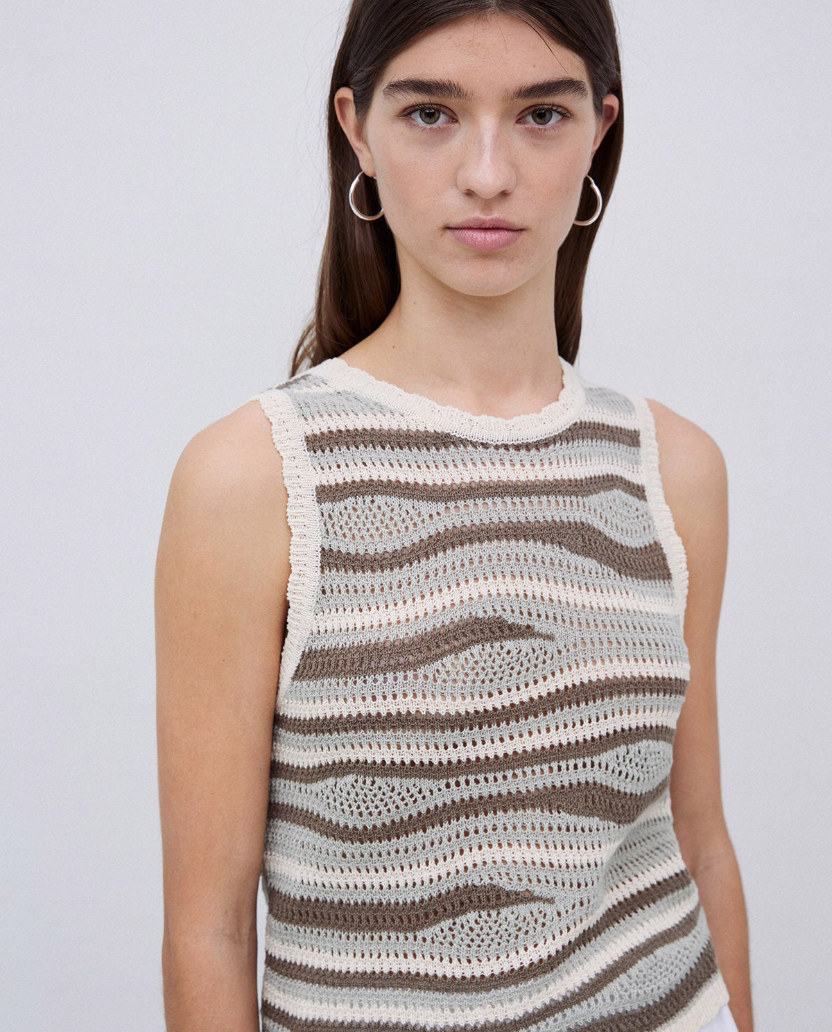 Knitted Top brown e verde