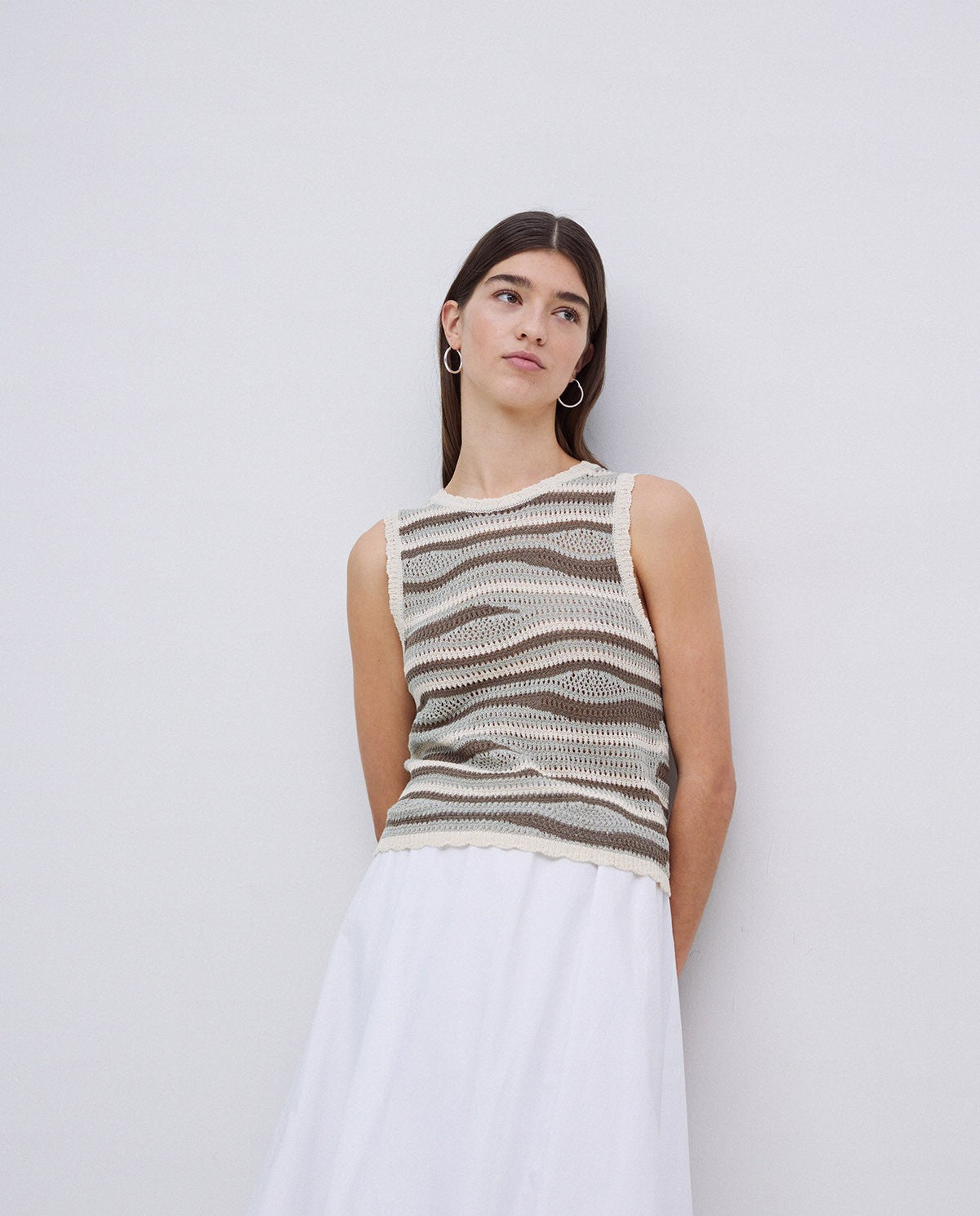Knitted Top brown e verde