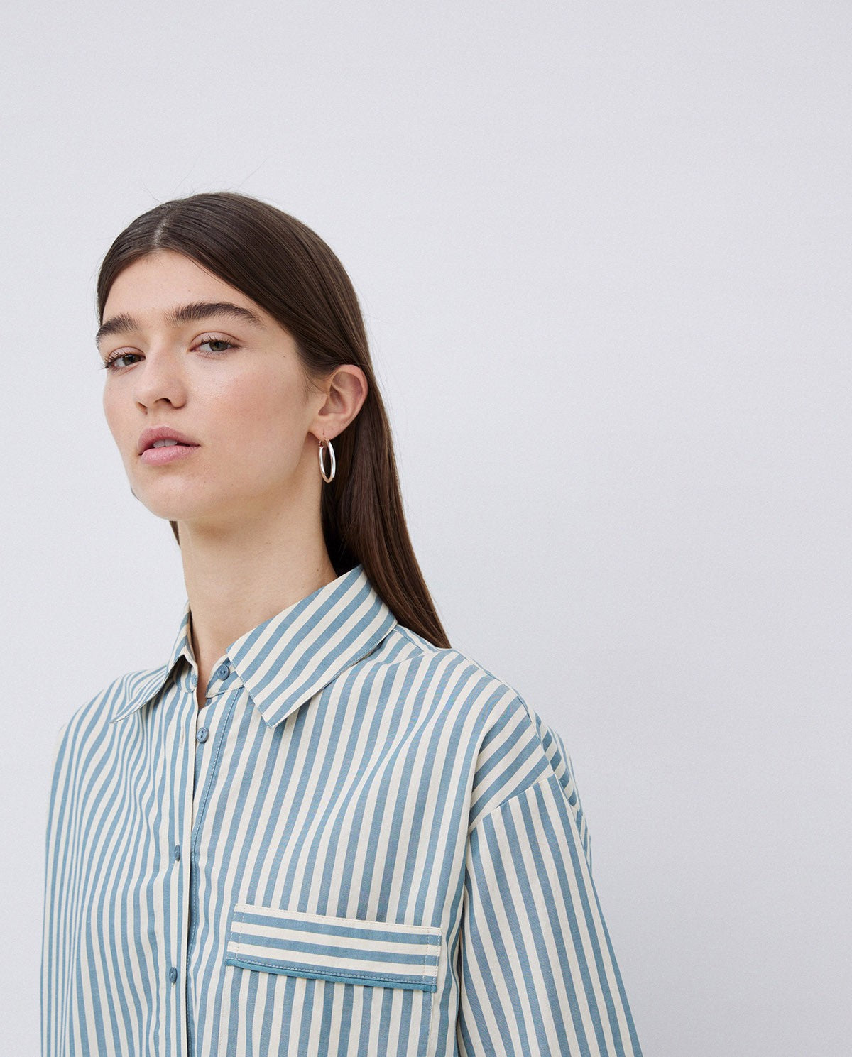 Camicia a striscie in popelin
