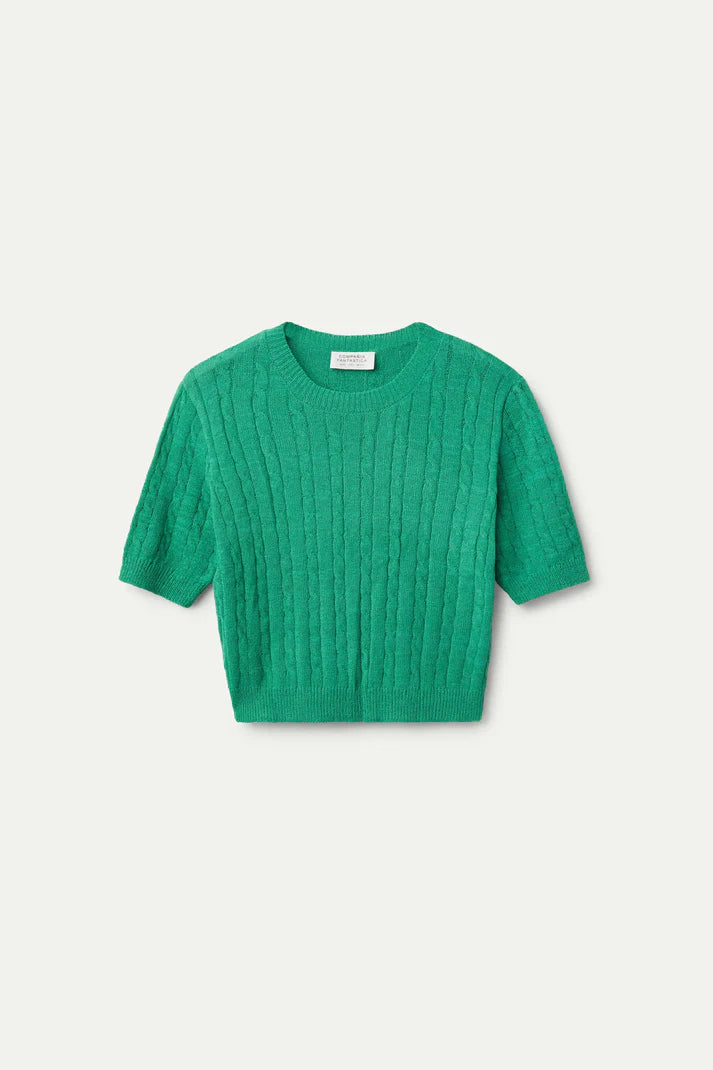 Maglia verde a maniche corte