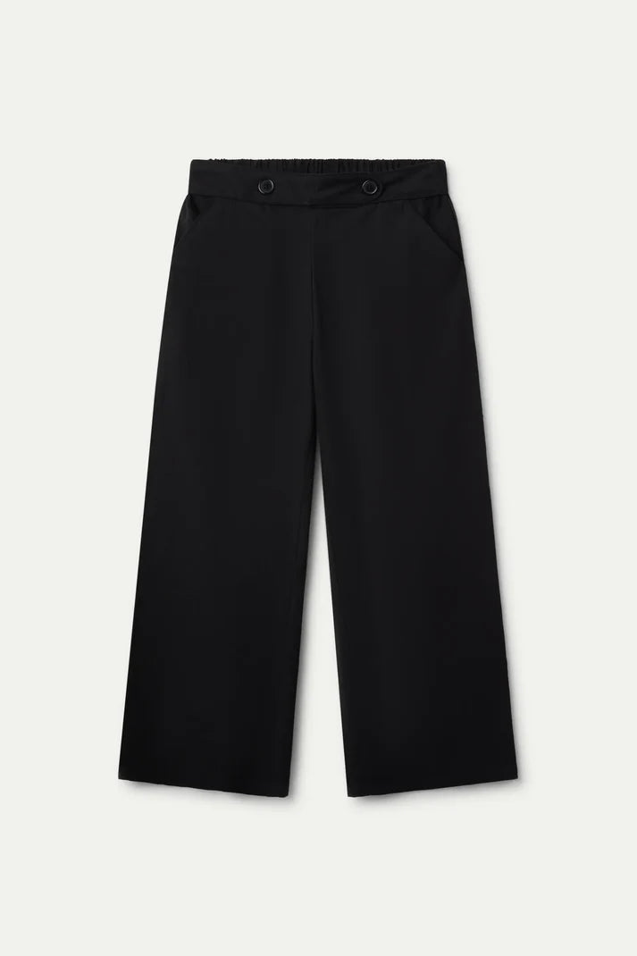 Pantaloni dritti con bottoni neri