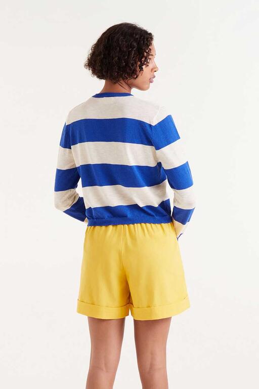 Maglia fine a righe blu