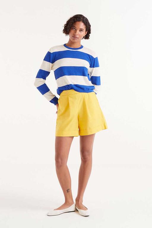 Maglia fine a righe blu
