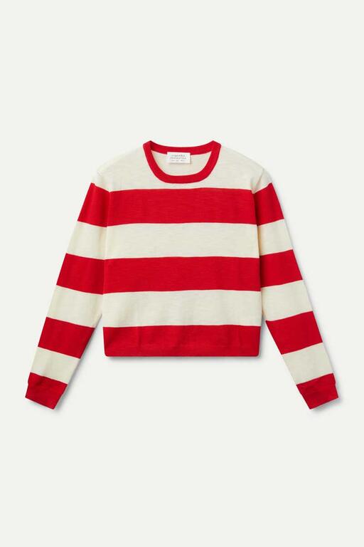 Maglia fine a righe rosse