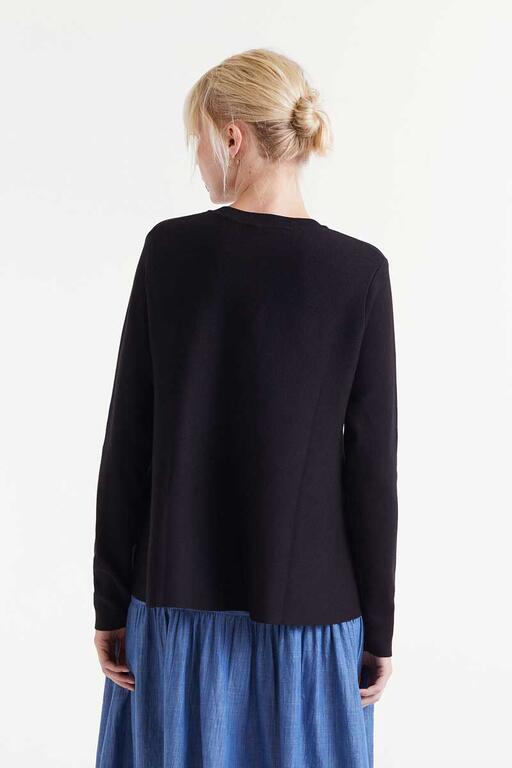 Cardigan in maglia fluida nera