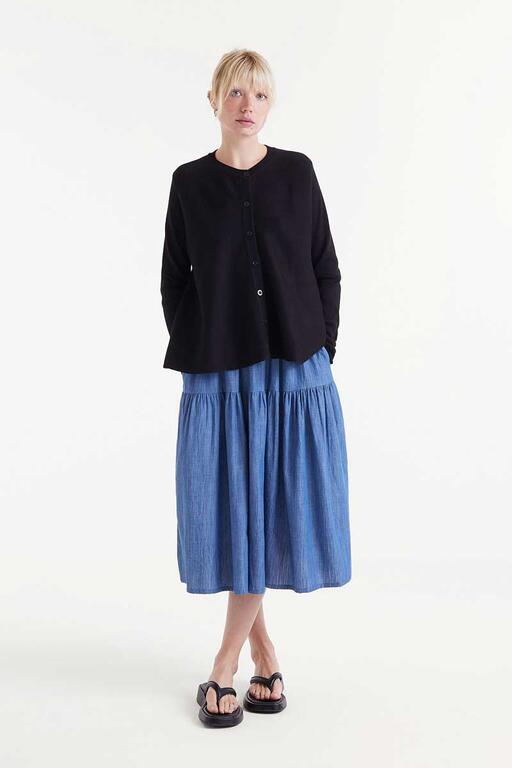 Cardigan in maglia fluida nera