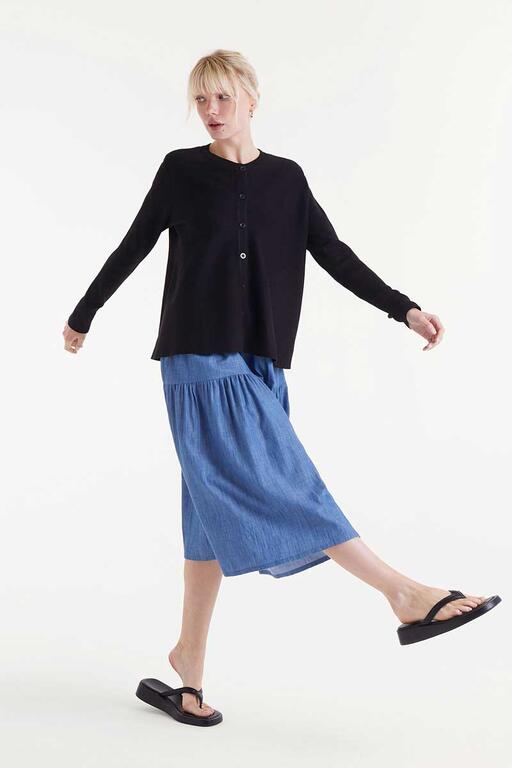 Cardigan in maglia fluida nera