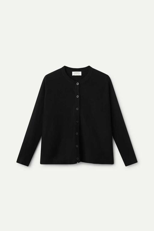 Cardigan in maglia fluida nera