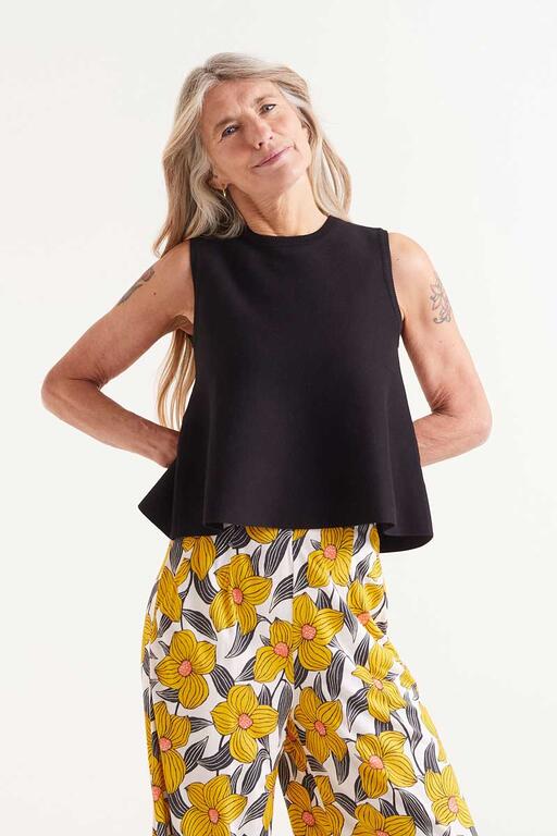 Top in maglia fluida nero