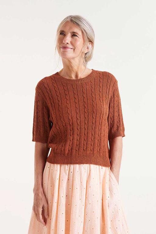 Maglia a maniche corte marrone