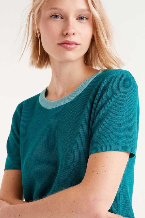 Maglia verde a maniche corte