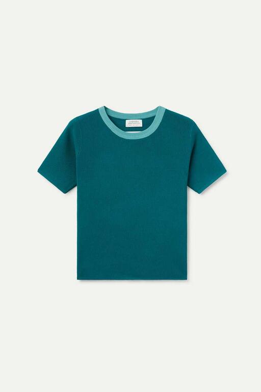 Maglia verde a maniche corte