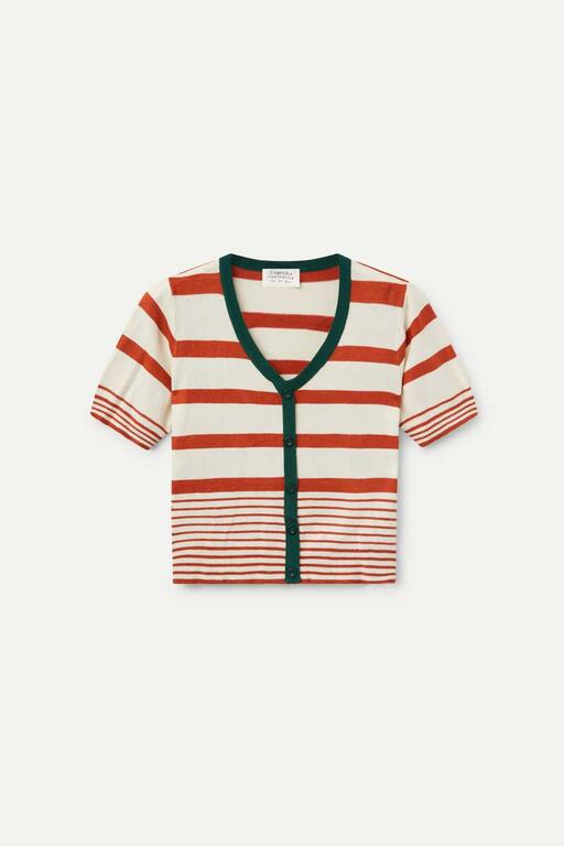Maglia a maniche corte a righe arancioni