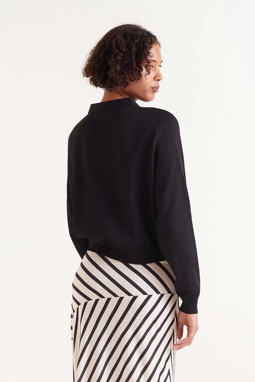 Cardigan in maglia fine nera