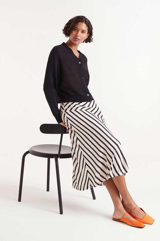 Cardigan in maglia fine nera
