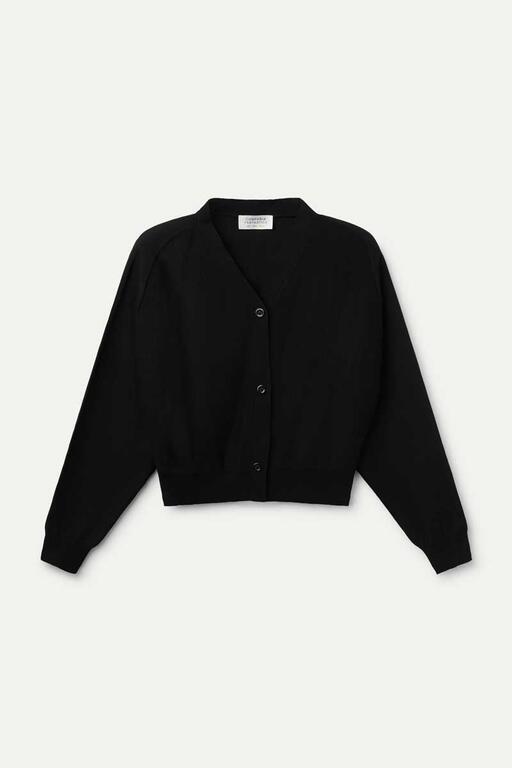 Cardigan in maglia fine nera