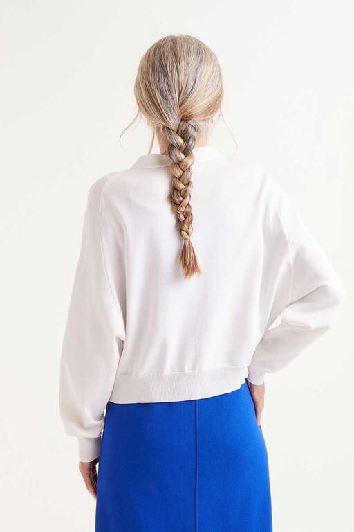 Cardigan bianco in maglia fine