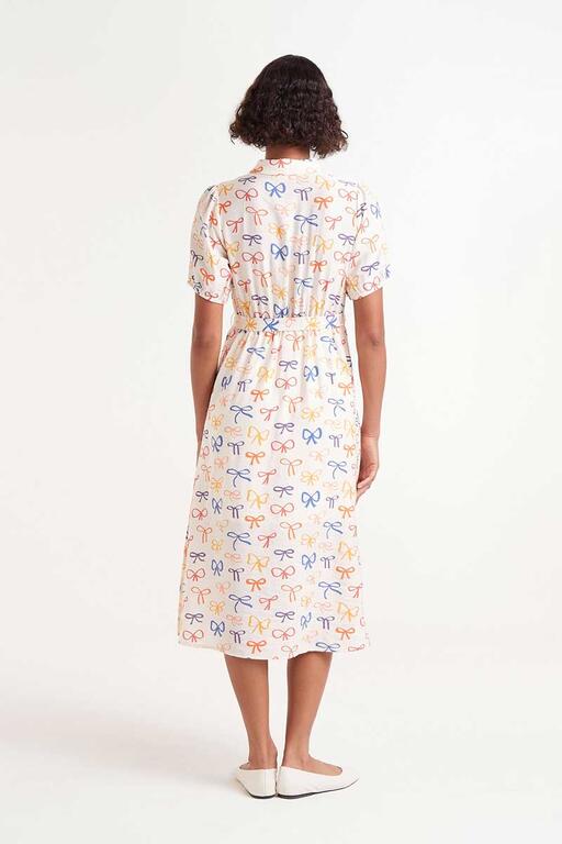 Abito midi con stampa fiocco