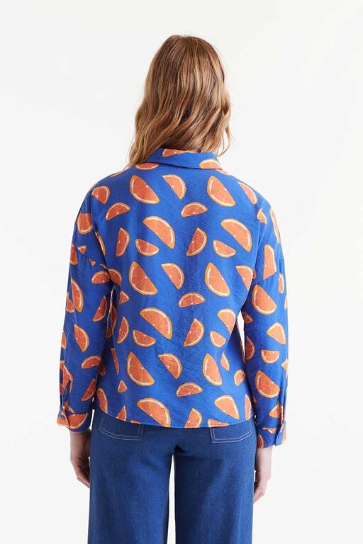 Camicia fluida con stampa pompelmo
