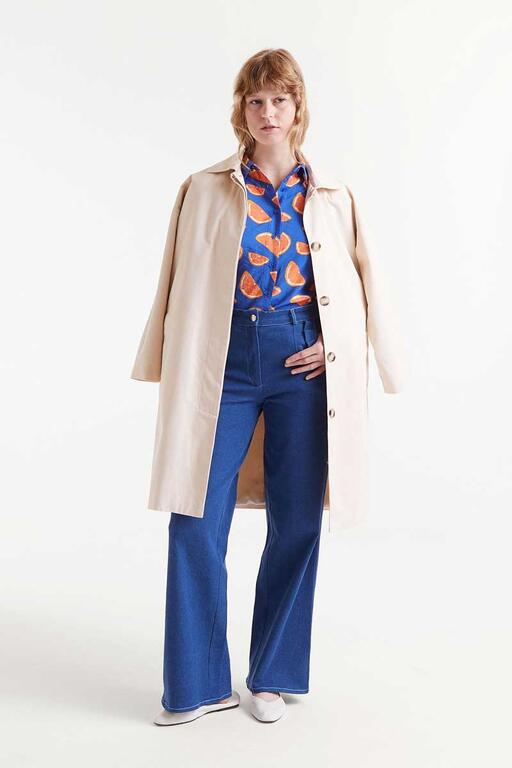 Camicia fluida con stampa pompelmo