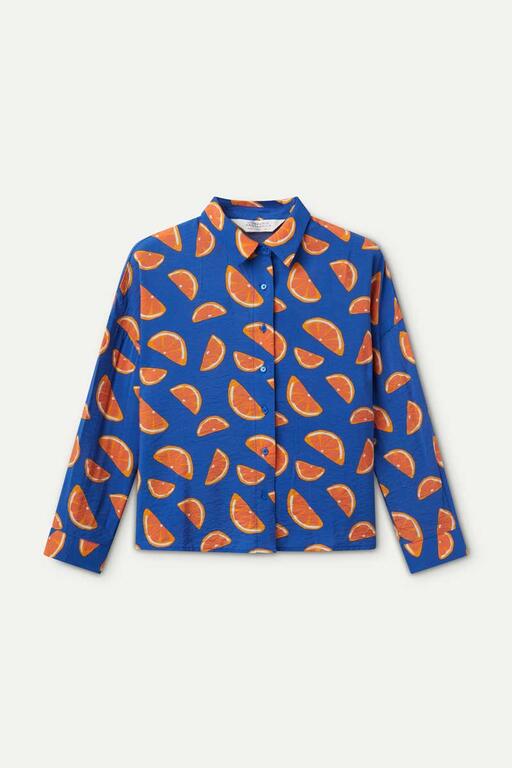Camicia fluida con stampa pompelmo