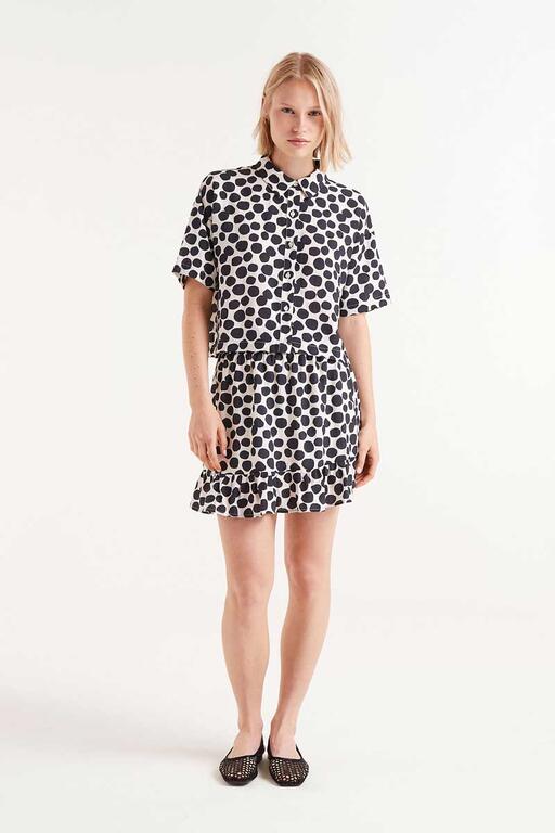 Camicia a maniche corte con stampa Terrazzo
