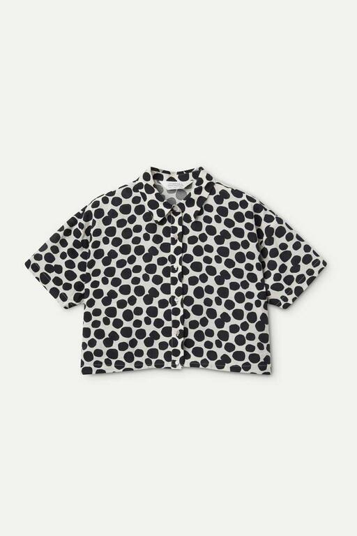 Camicia a maniche corte con stampa Terrazzo