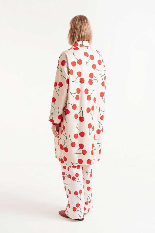 Trench con stampa ciliegia