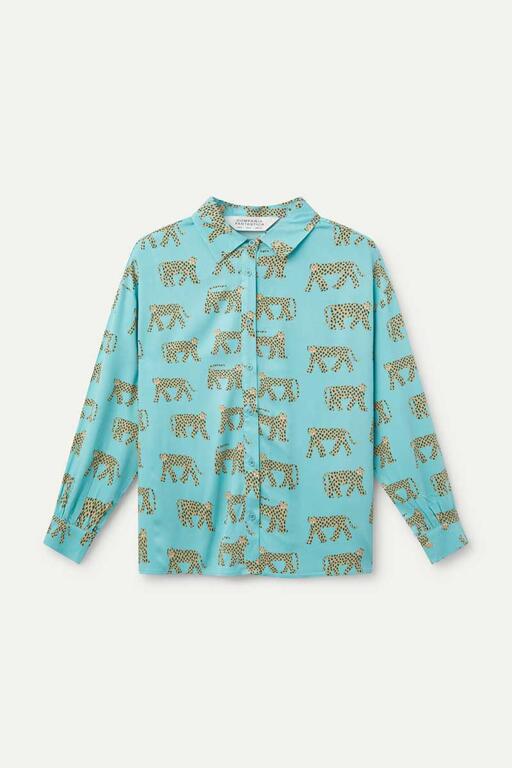 Camicia fluida con stampa Jaguar