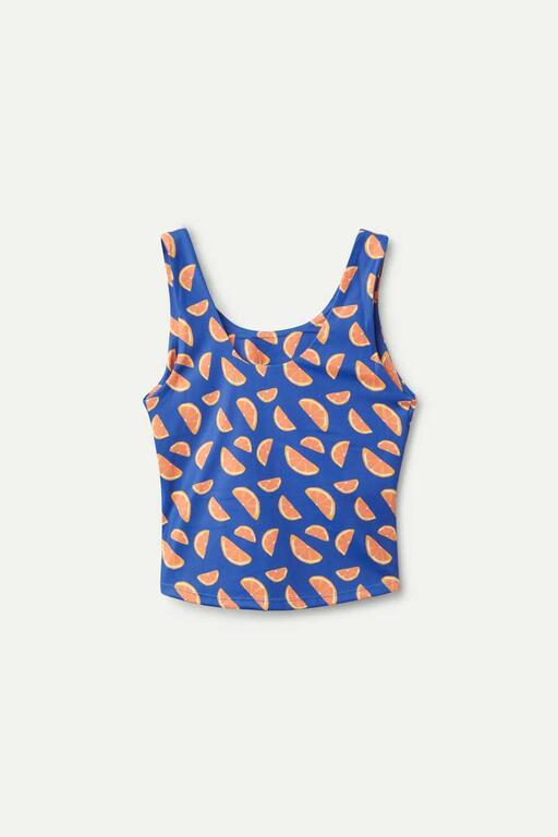 Top sportivo con stampa pompelmo