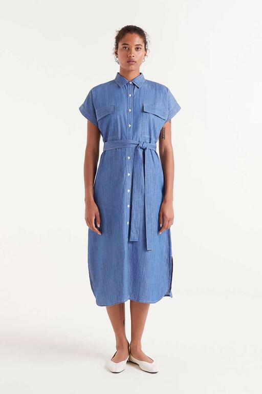 Abito midi in denim