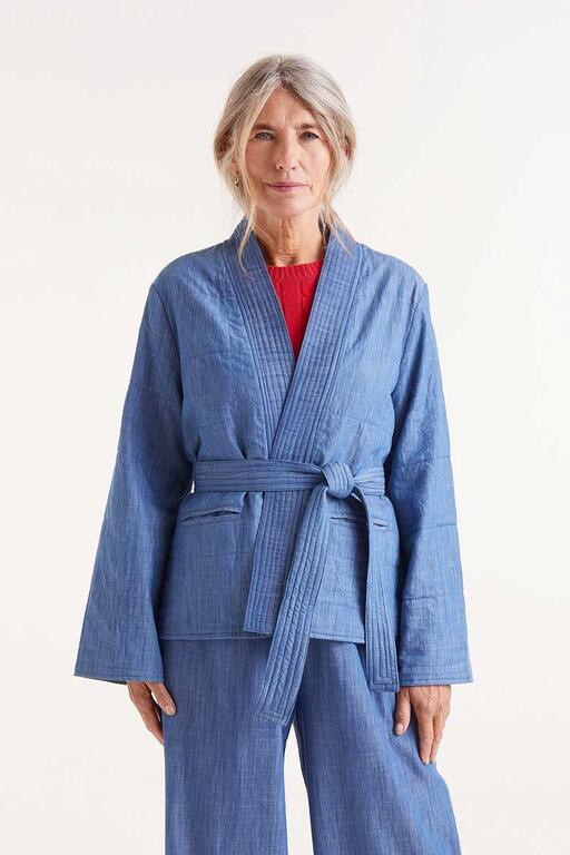 Giacca kimono in denim