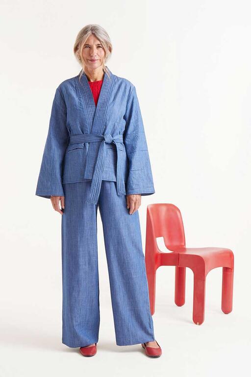 Giacca kimono in denim