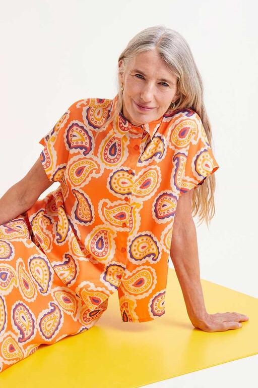 Camicia a maniche corte con stampa Ameba