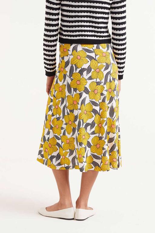 Gonna midi con stampa floreale Narciso