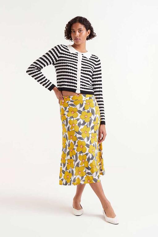 Gonna midi con stampa floreale Narciso